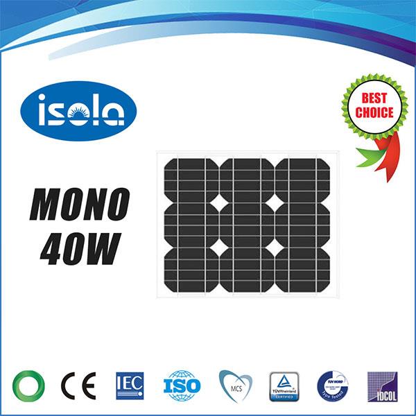 پنل خورشیدی 40 وات OSDA-ISOLA مونو کریستال